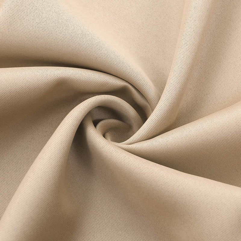 DWCN Beige Blackout Curtains for Bedroom, Room Darkening Thermal Insulated Light Blocking Drapes 45 Inch Length, Set of 2, W42 x L45 - Image 4